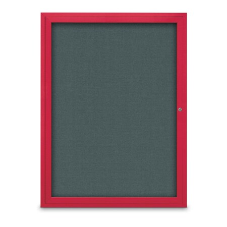 United Visual Products Slim Enclosed Corkboard, 18"x24", Bronze Alum Frame/Keylime UVEB1824-BRONZE-KEYLIME